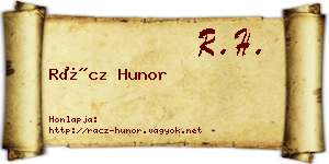 Rácz Hunor névjegykártya